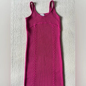 Hot Pink strappy, stretchy sweater dress. Sofia by Sofia Vergara. Women small.